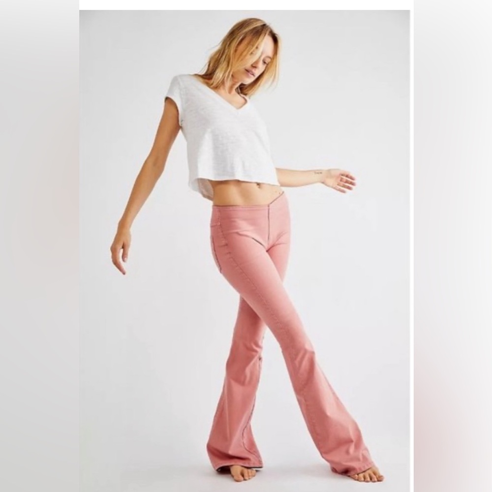 Free people penny pull on flare jeans